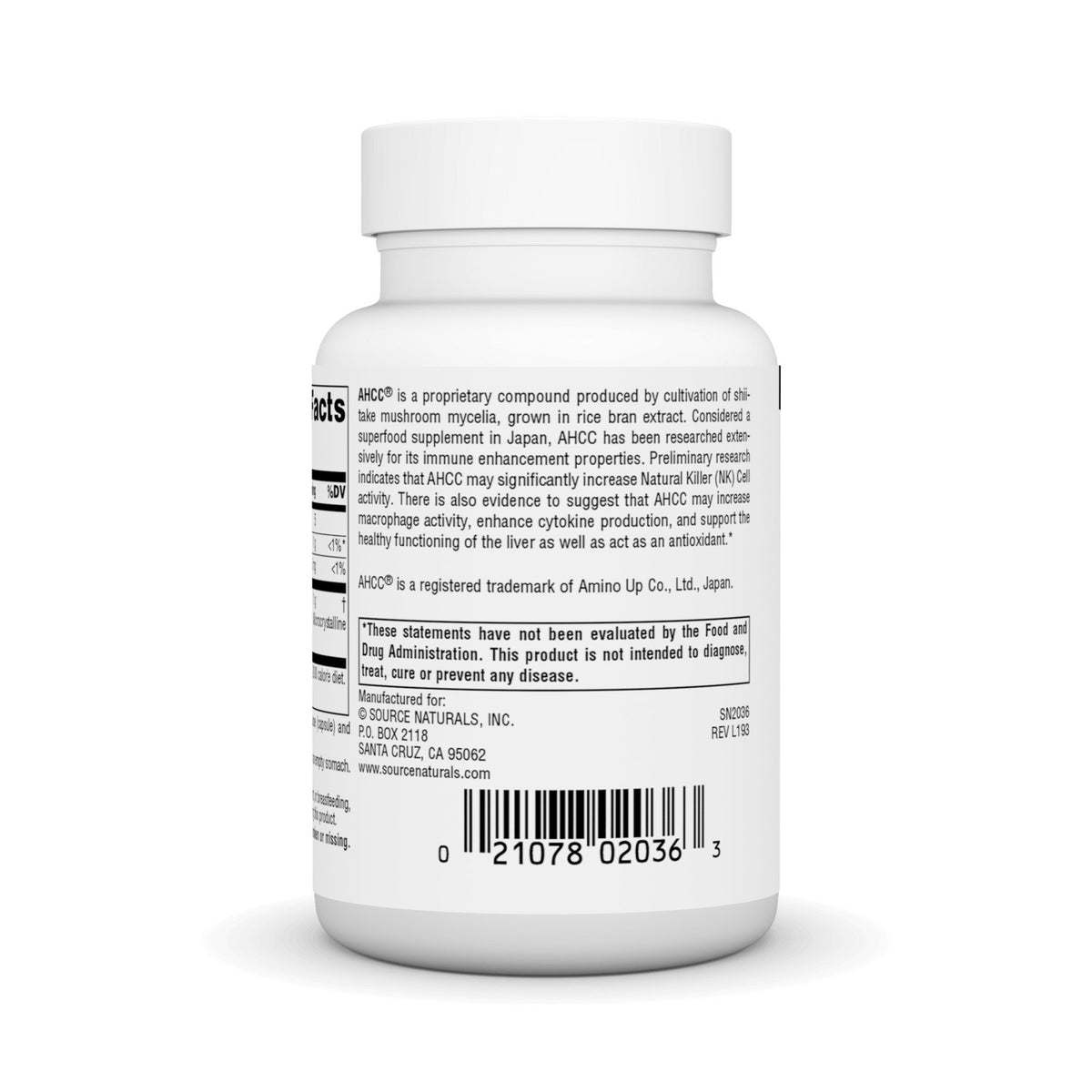 Source Naturals, Inc. AHCC 500 mg 60 VegCap