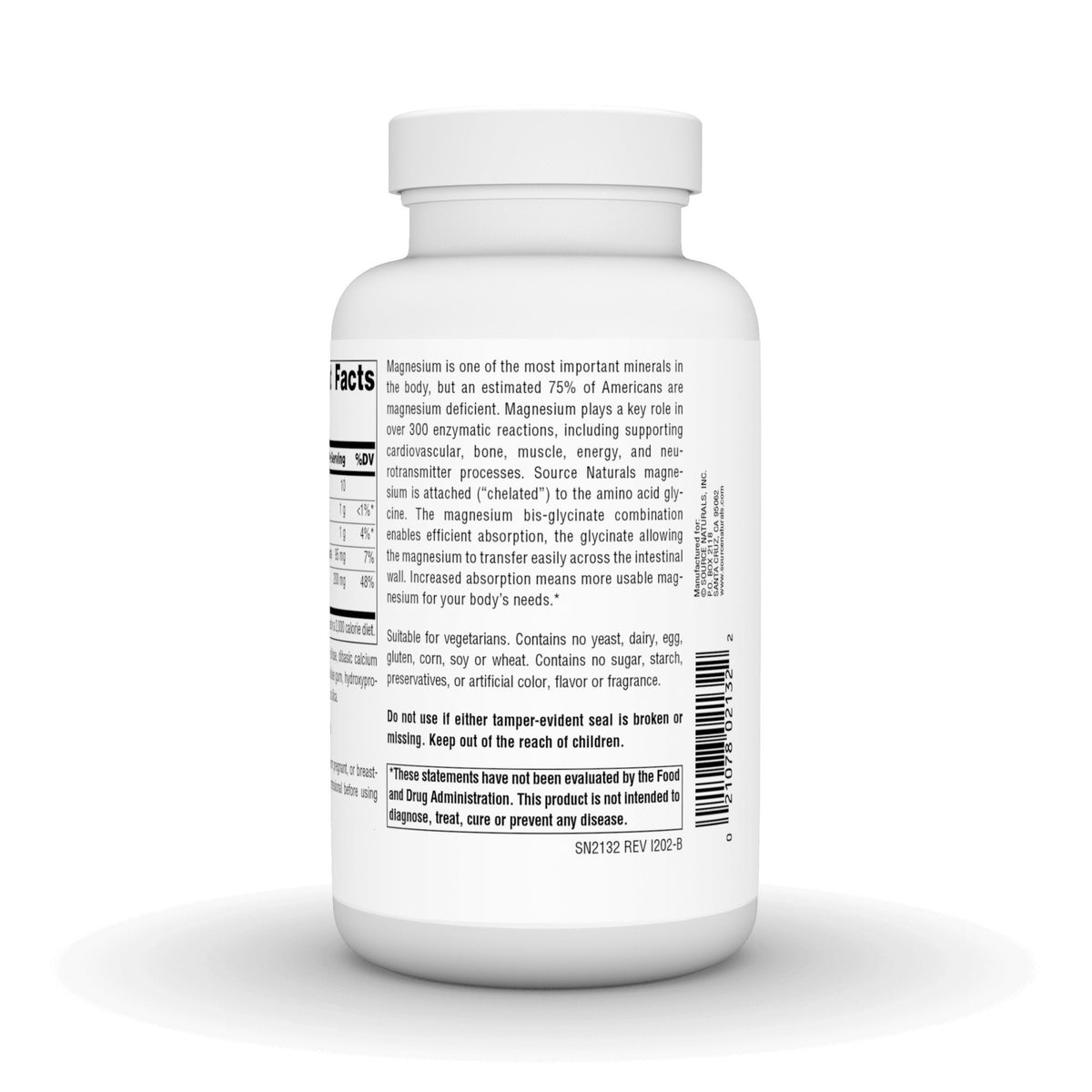 Source Naturals, Inc. Magnesium Bis Glycinate 120 Tablet