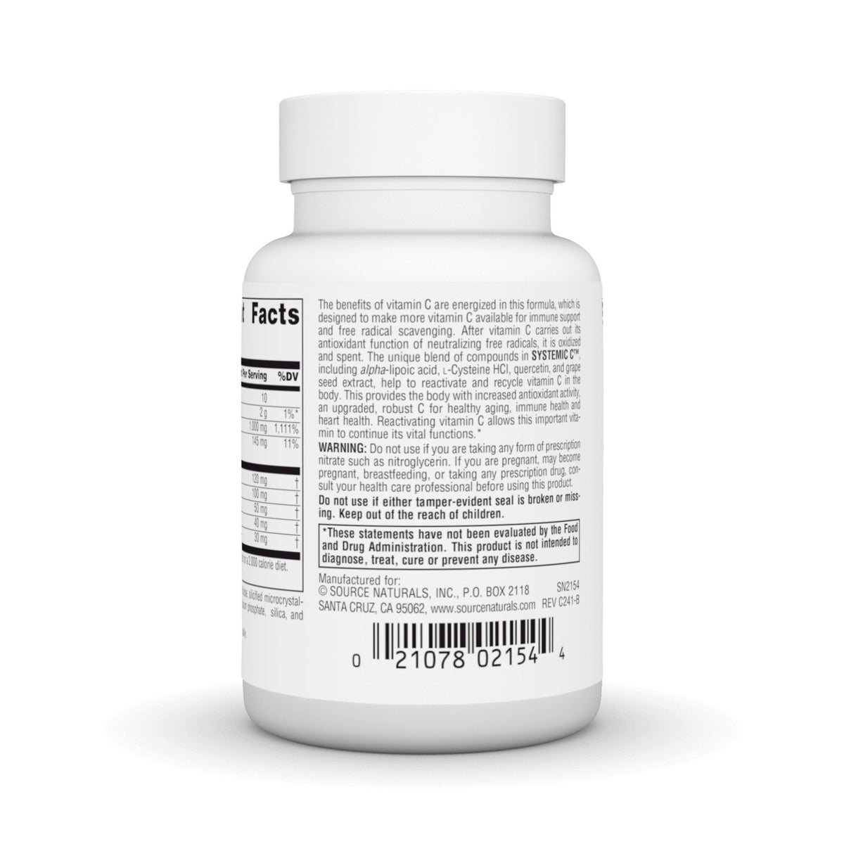 Source Naturals, Inc. Systemic C 60 Tablet