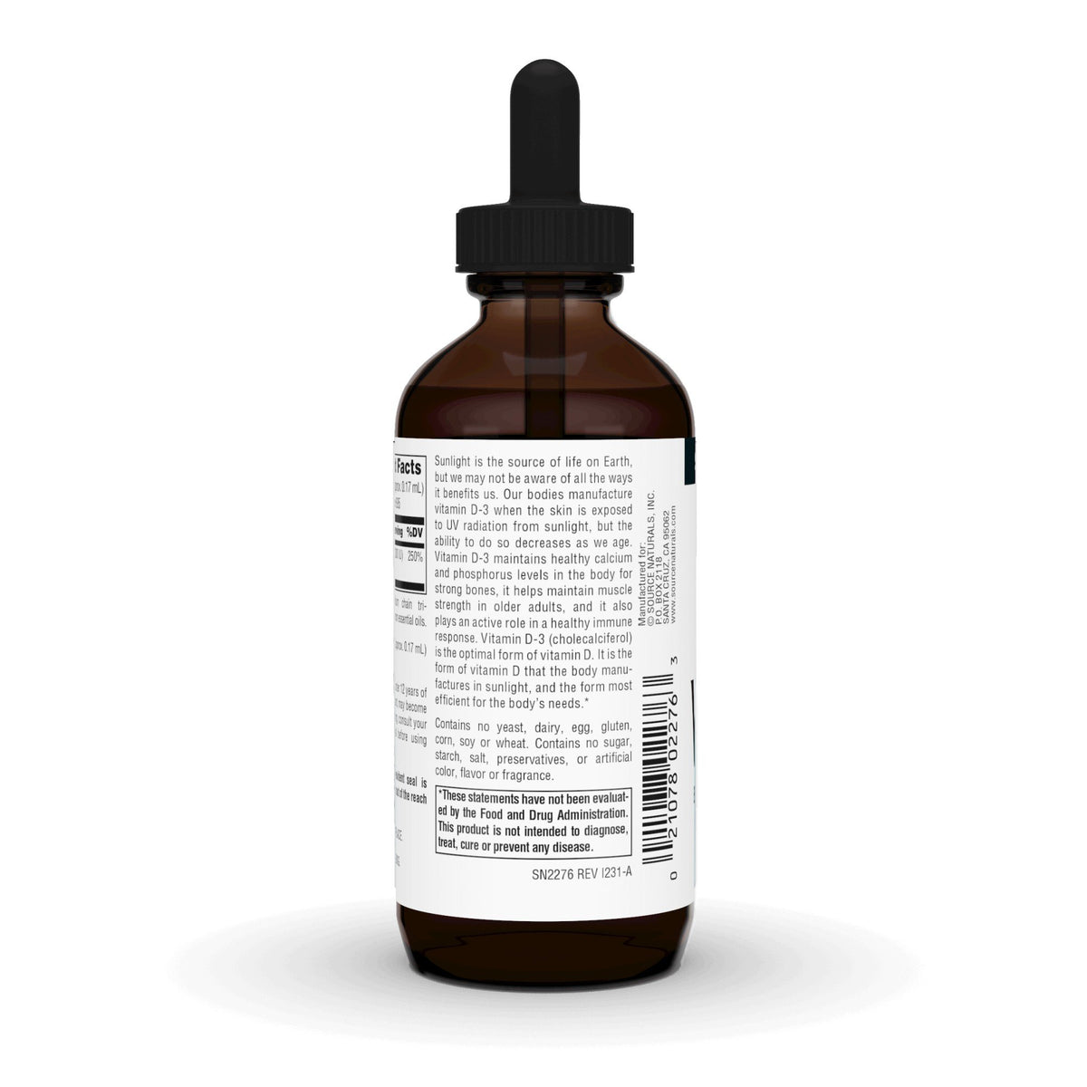 Source Naturals, Inc. Vitamin D3 2000 IU 4 oz Liquid