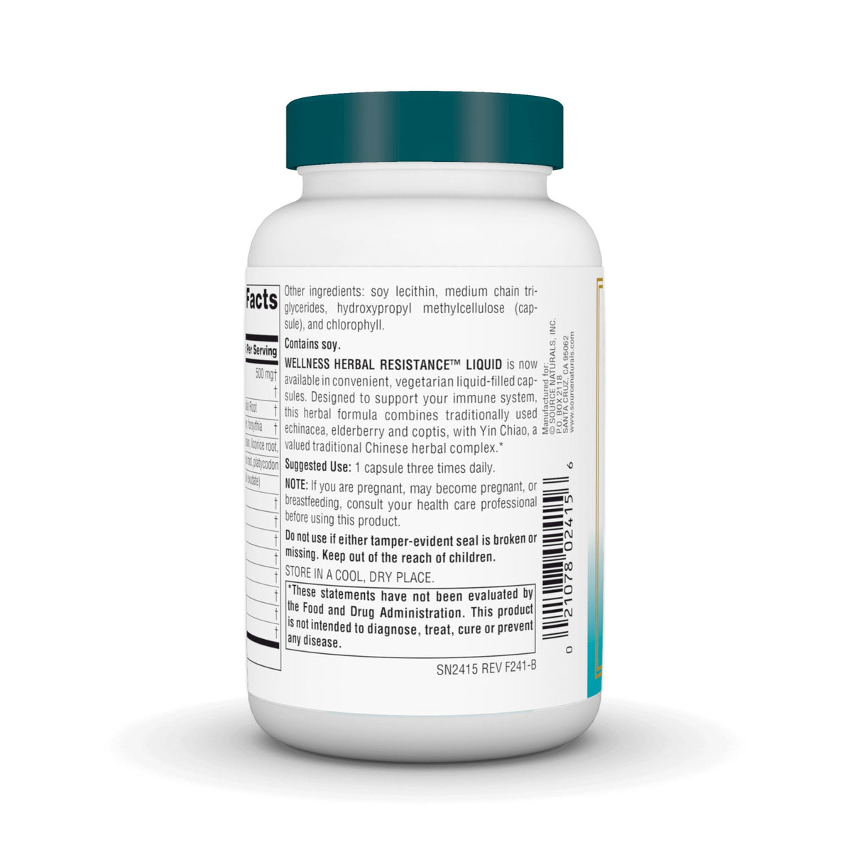 Source Naturals, Inc. Wellness Herbal Resistance 120 Liquid Veg Capsule