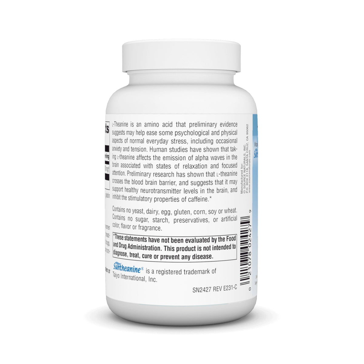 Source Naturals, Inc. L-Theanine 200 mg 120 Capsule