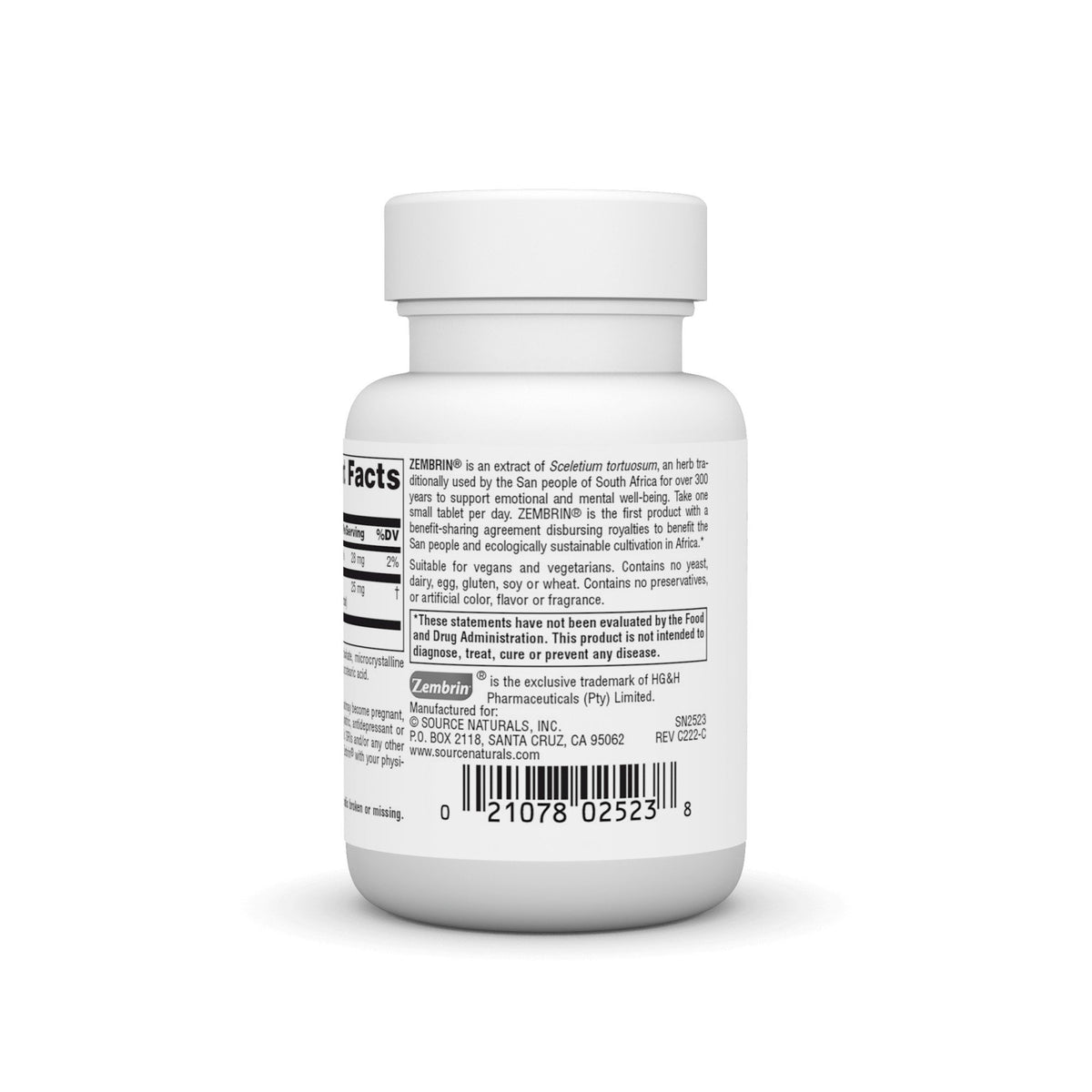Source Naturals, Inc. Zembrin 25mg 30 Tablet