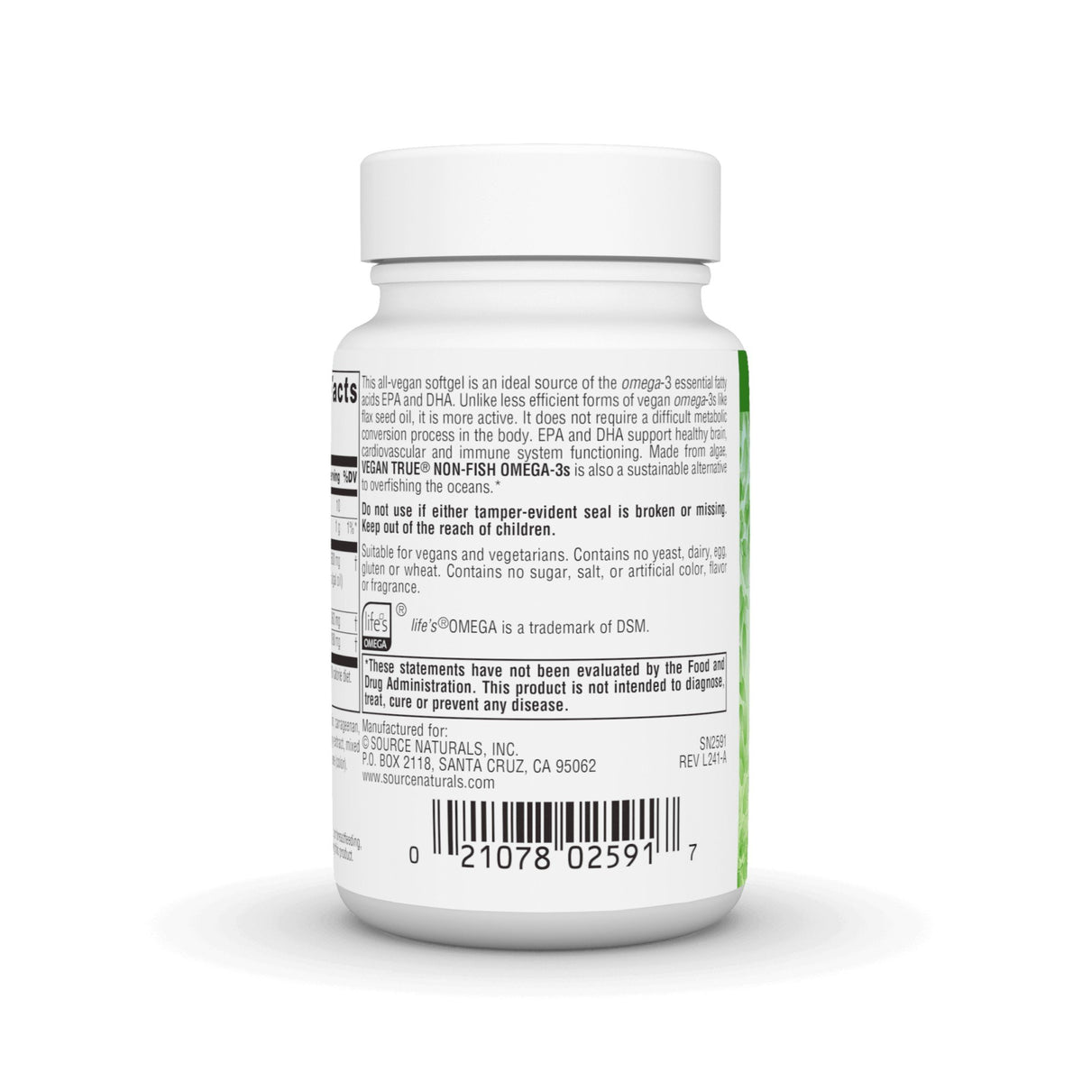 Source Naturals, Inc. Vegan Non-Fish Omega-3's 30 Softgel