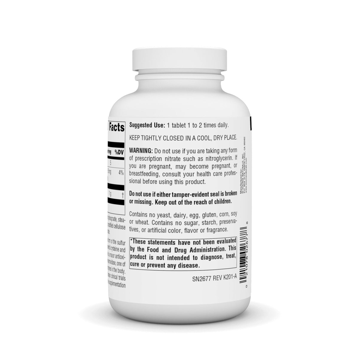 Source Naturals, Inc. N-Acetyl Cysteine 1000 mg 180 Tablet