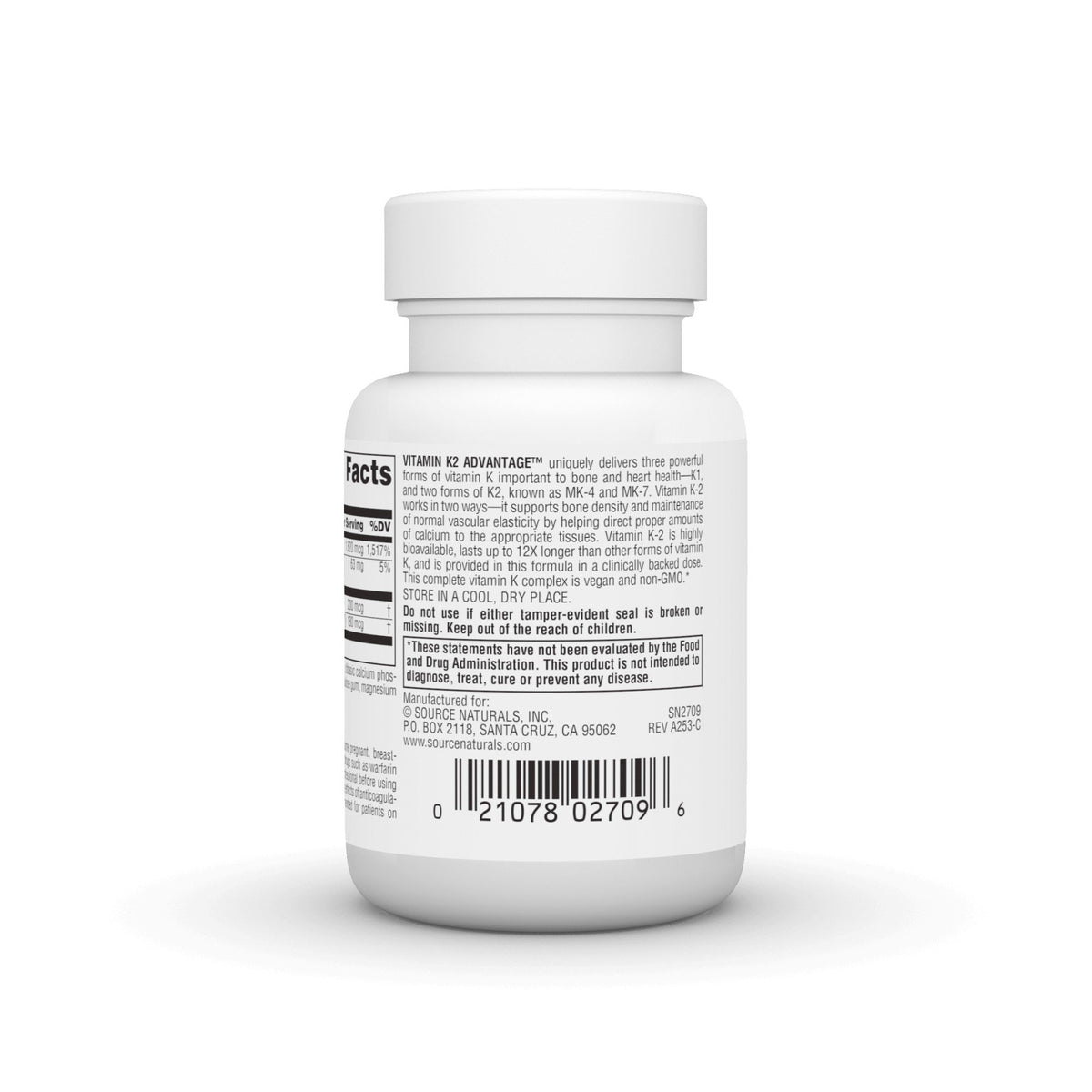 Source Naturals, Inc. Vitamin K2 Advantage 30 Tablet