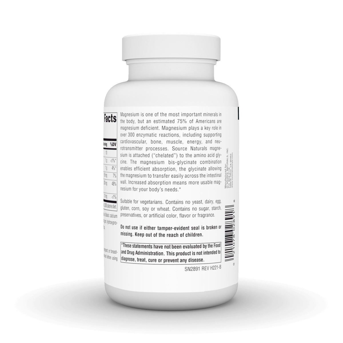 Source Naturals, Inc. Magnesium Glycinate 120 Tablet