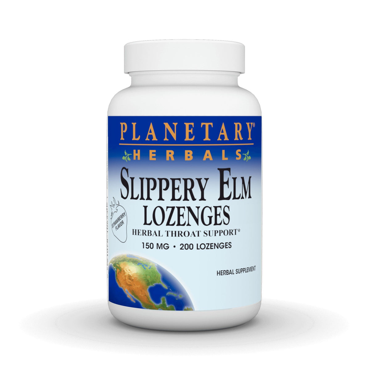 Slippery Elm Lozenges | Planetary Herbals | Throat Support | Soothe Minor Sore Throat | Strawberry Flavor | Herbal Supplement | 200 Lozenges | VitaminLife