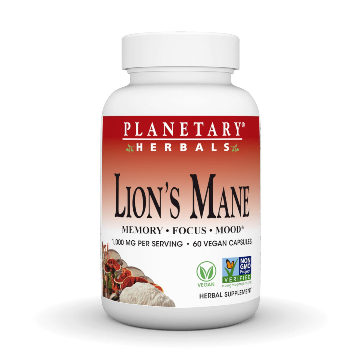 Planetary Herbals Lion&#39;s Mane 500 mg 60 VegCap