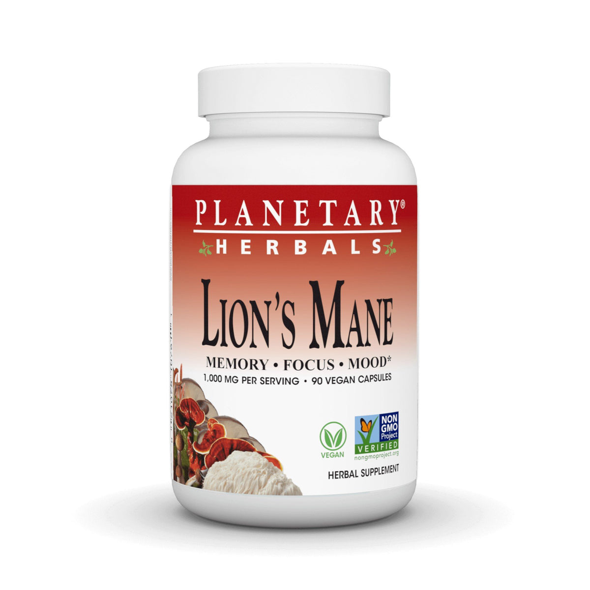 Planetary Herbals Lion&#39;s Mane 500 mg 90 VegCap