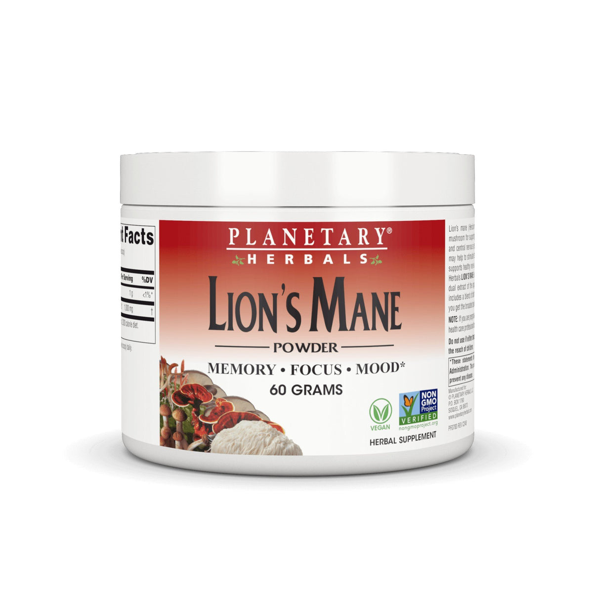 Planetary Herbals Lion's Mane 60 Grams Powder