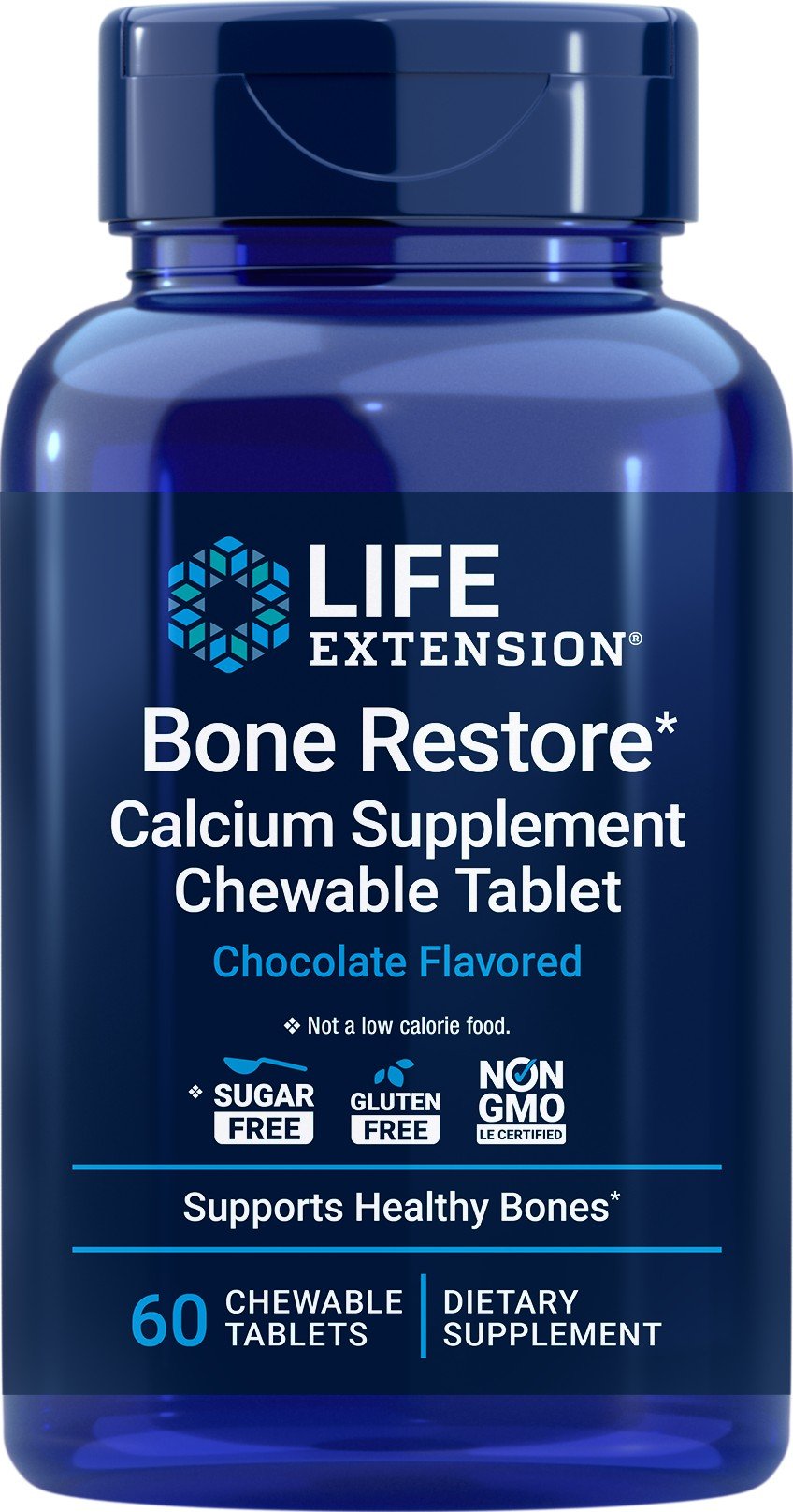 Life Extension Bone Restore Chocolate Sugar Free 60 Chewable Tablets