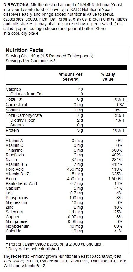 Kal Nutritional Yeast Flakes 22 oz Flake