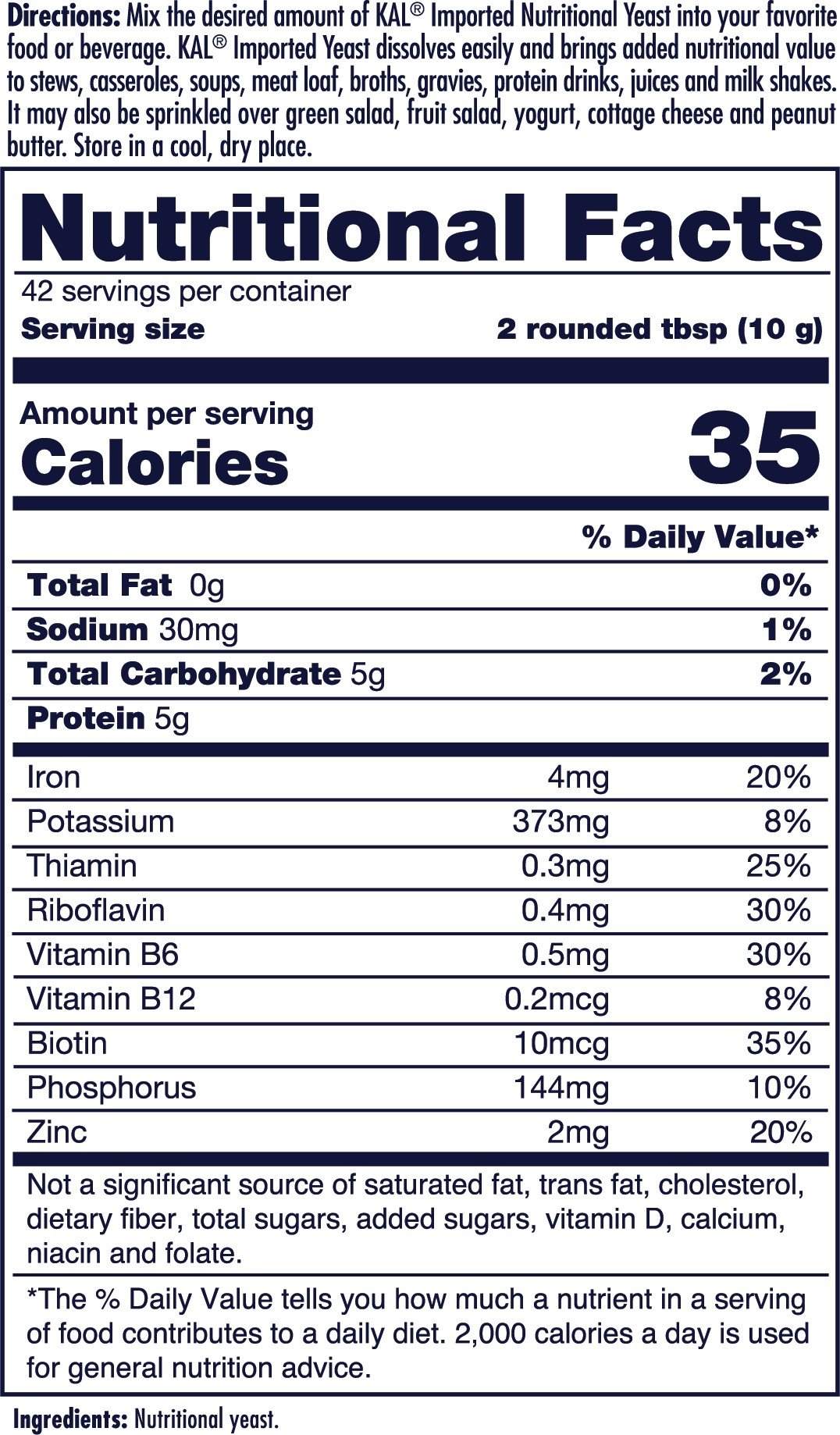 Kal Imported Yeast 14.8 oz Powder