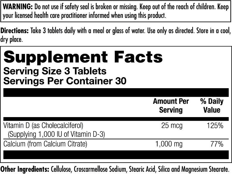 Kal Calcium Citrate - D3 1,000 90 Tablet