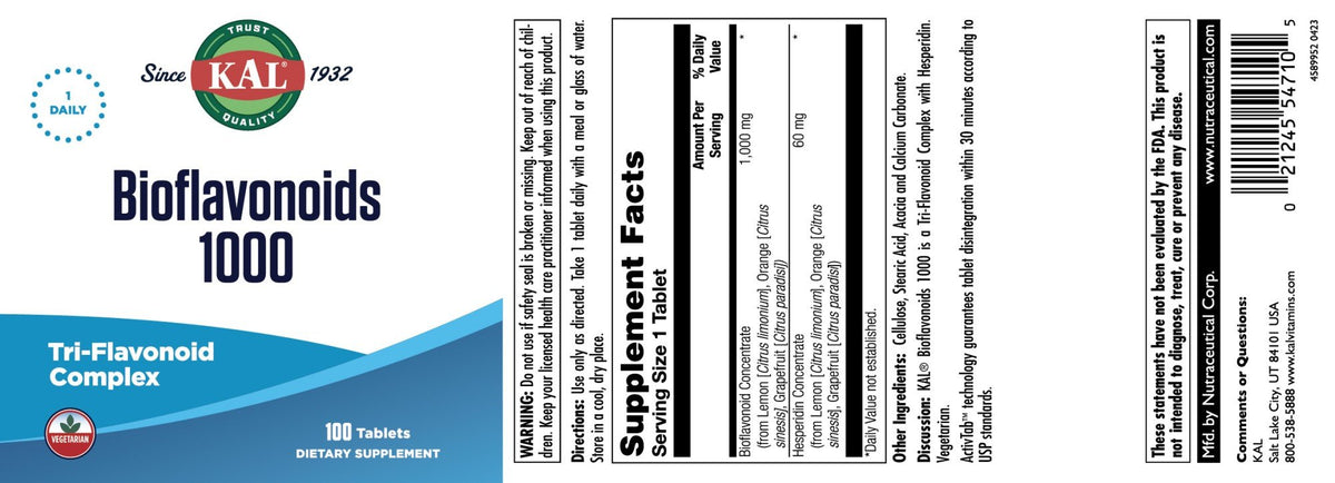 Kal Bioflavonoids 1000mg 100 Tablet