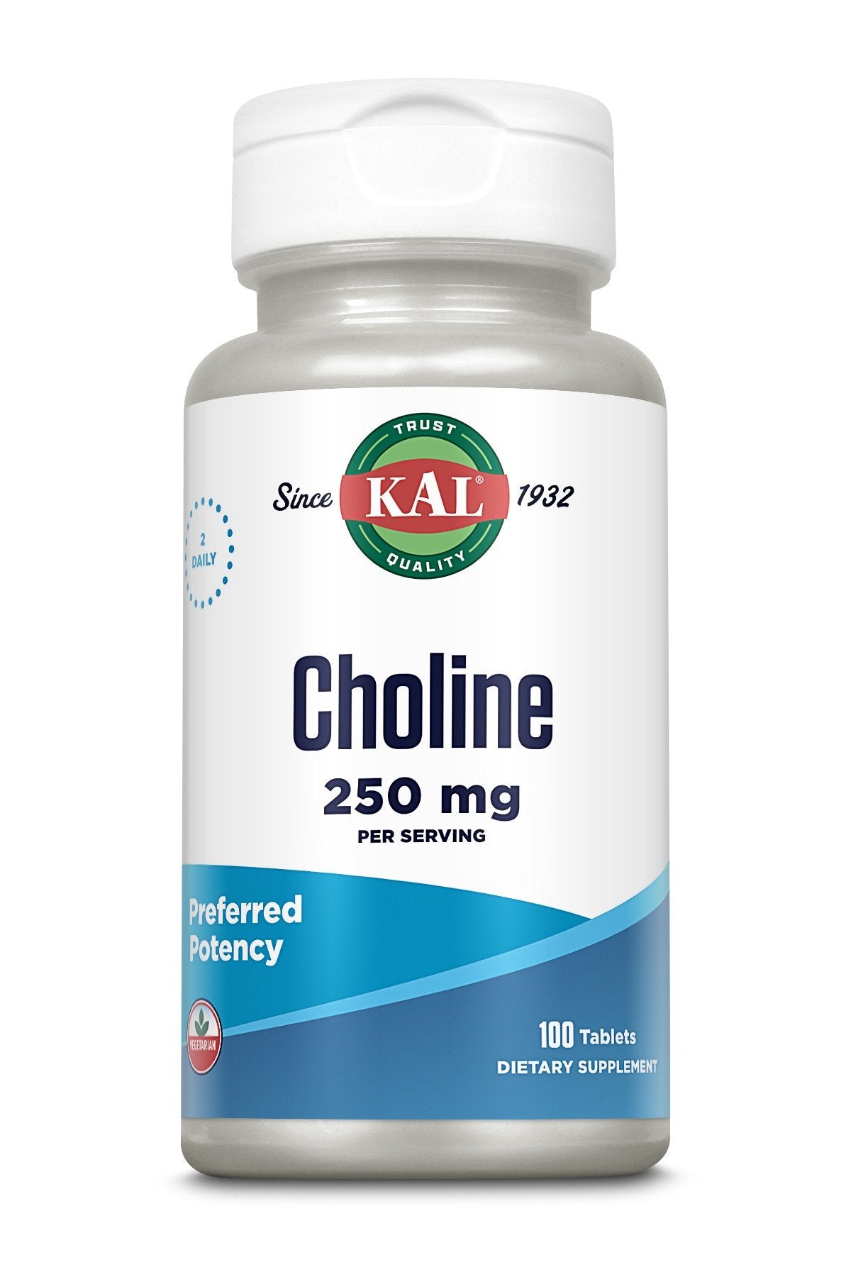 Choline | Kal | 2 Daily | Dietary Supplement | 100 Tablets | VitaminLife