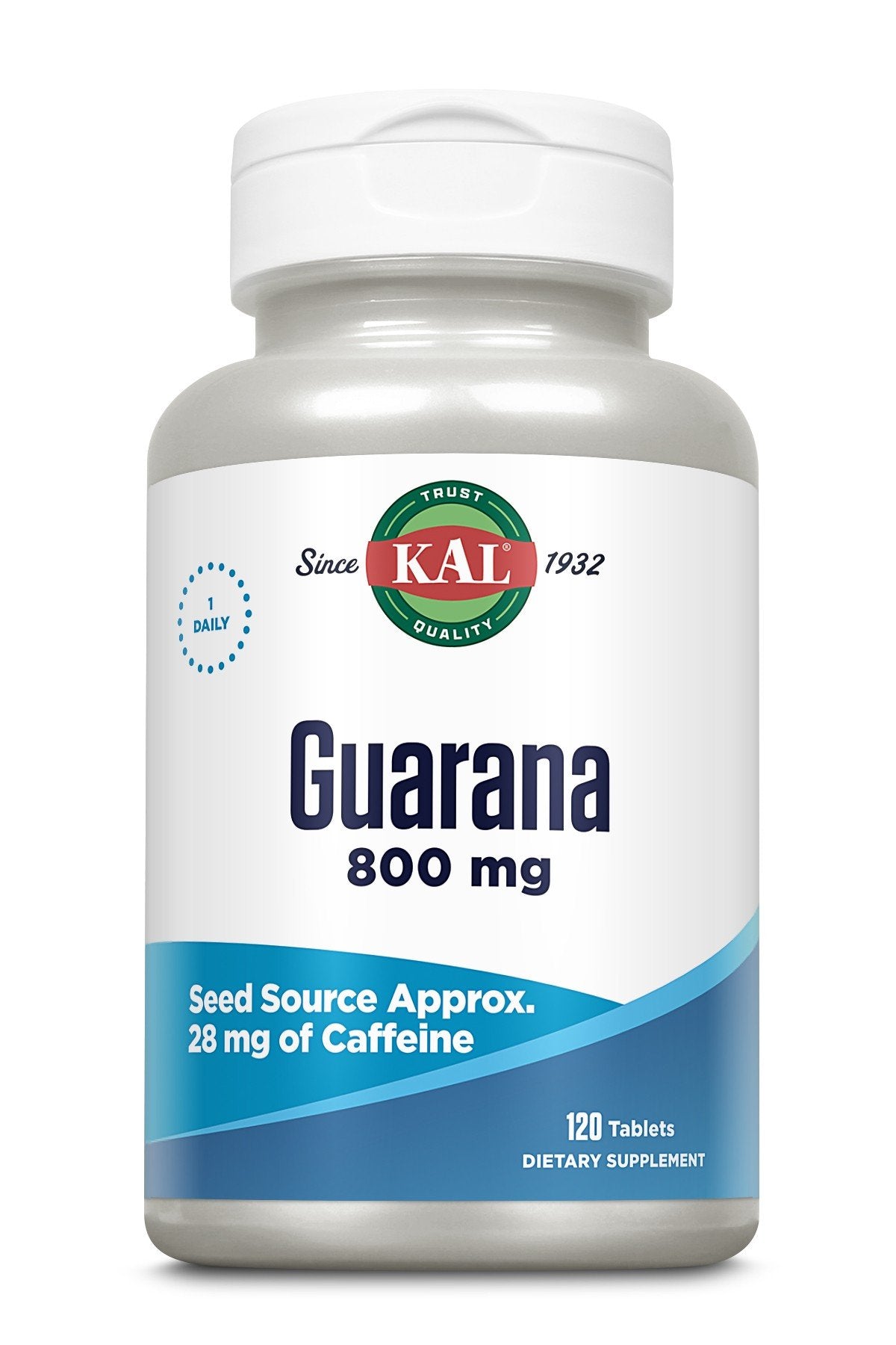 Guarana | Kal | Approximately 28 milligrams of Caffeine | Seed Source | 1 Daily | Dietary Supplement | 120 Tablets | VitaminLife