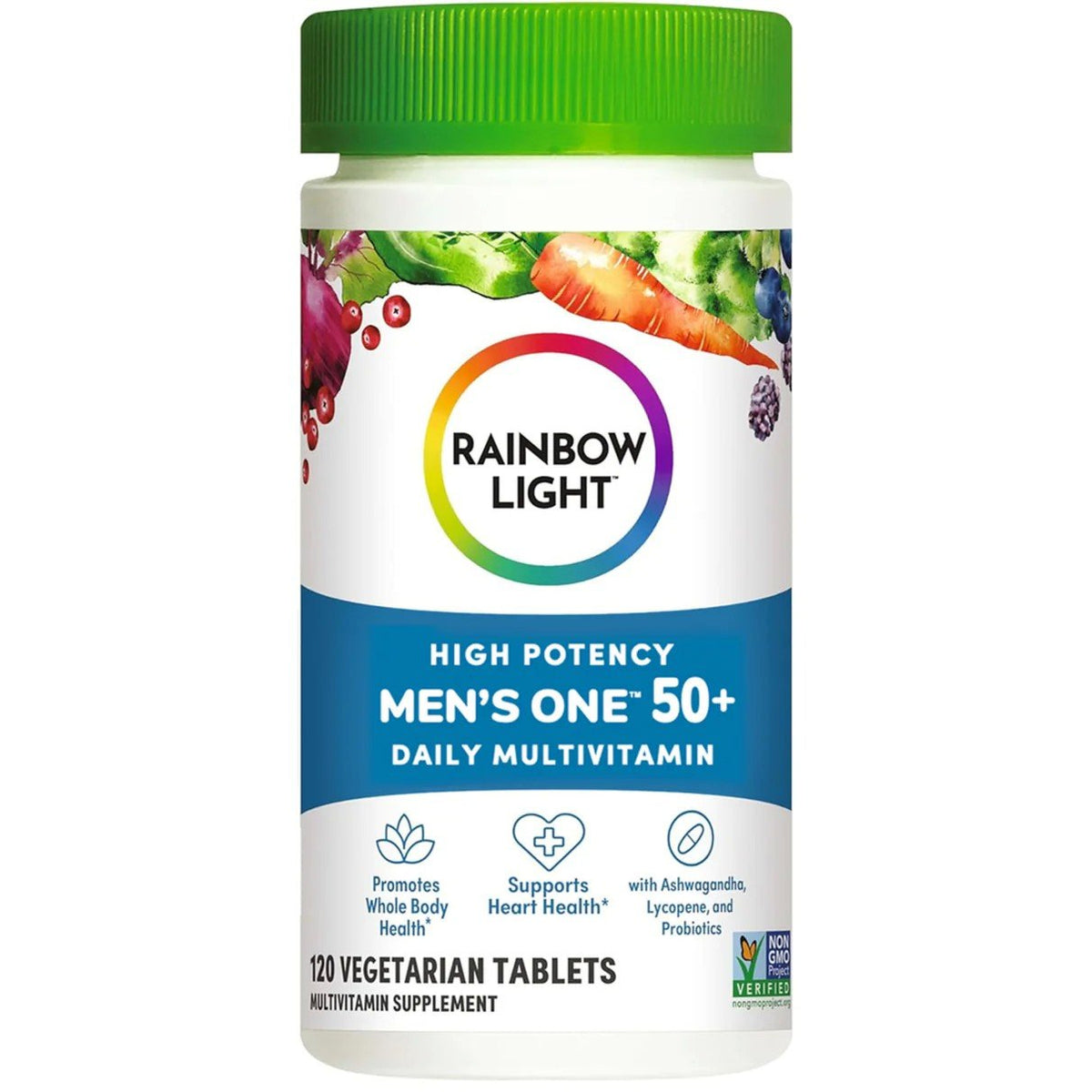 Rainbow Light High Potency Men's One 50+ Daily Multivitamin 120 Vegetarian Tablets
