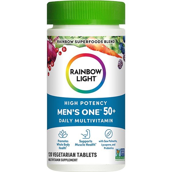 Rainbow Light High Potency Men's One 50+ Daily Multivitamin 120 Vegetarian Tablets