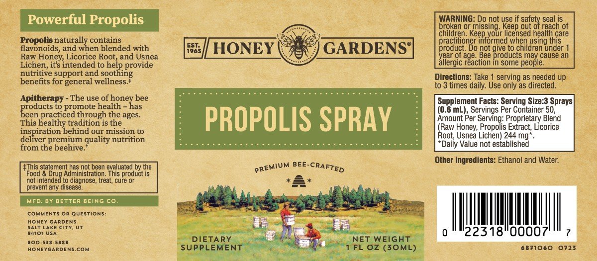 Honey Gardens Propolis Spray 1 oz Liquid