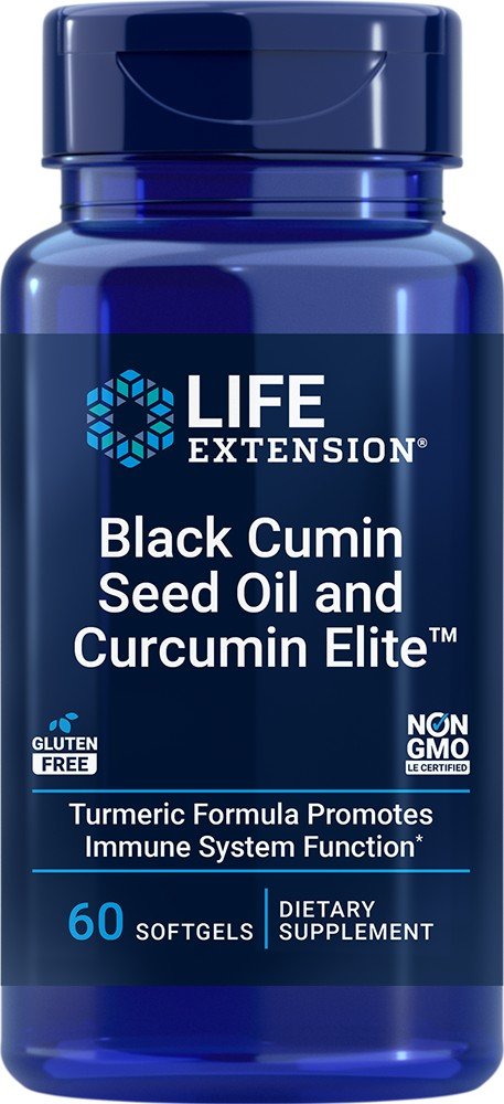 Life Extension Black Cumin Seed Oil and Curcumin Elite Turmeric Extract 60 Softgel