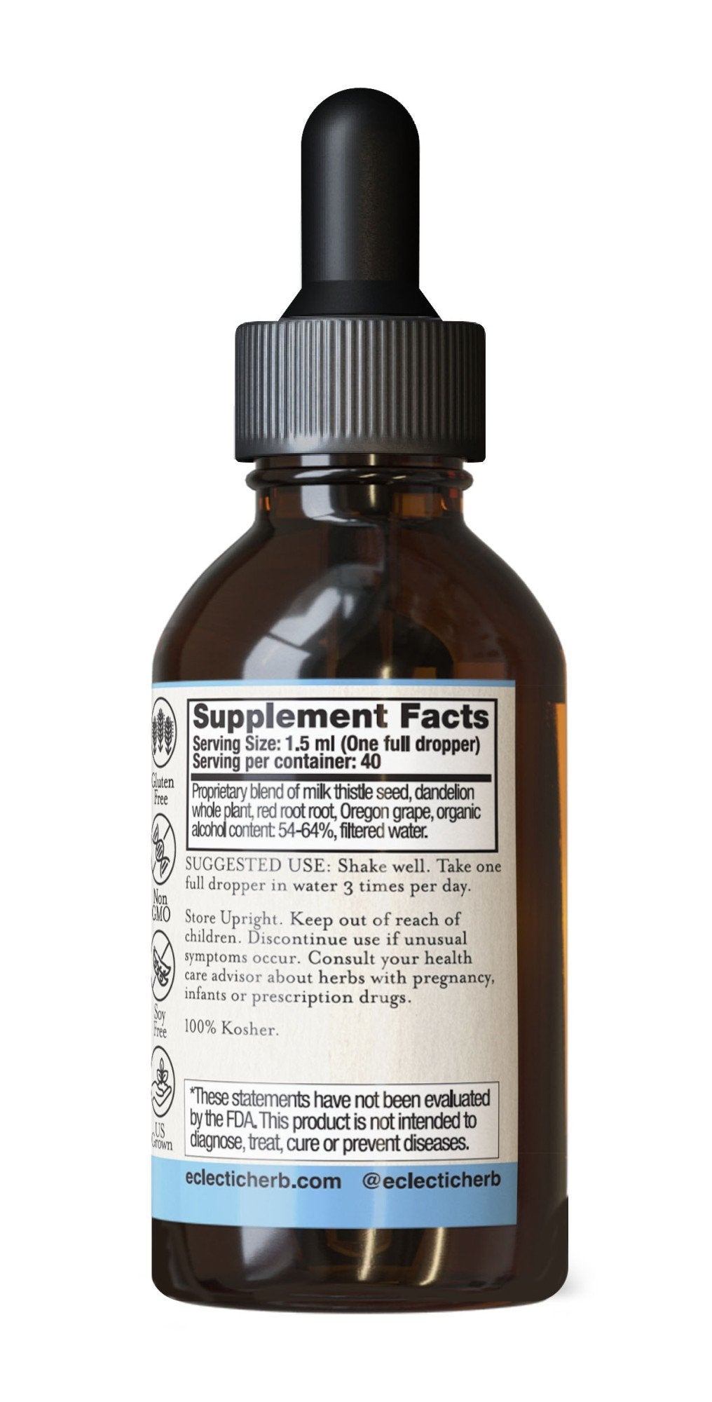 Eclectic Herb Liver Support (formerly Milk Thistle-Dandelion) Extract 2 oz Liquid