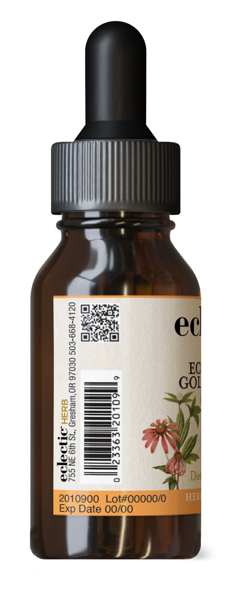Eclectic Herb Echinacea-Goldenseal Orange Flavor No Alcohol Glycerite 1 oz Liquid