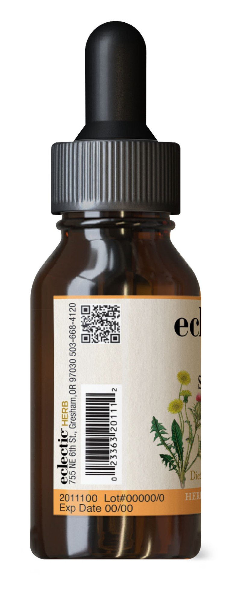 Eclectic Herb Liver Support (formerly Milk Thistle-Dandelion) Tangerine Flavor No Alcohol Glycerite 1 oz Liquid