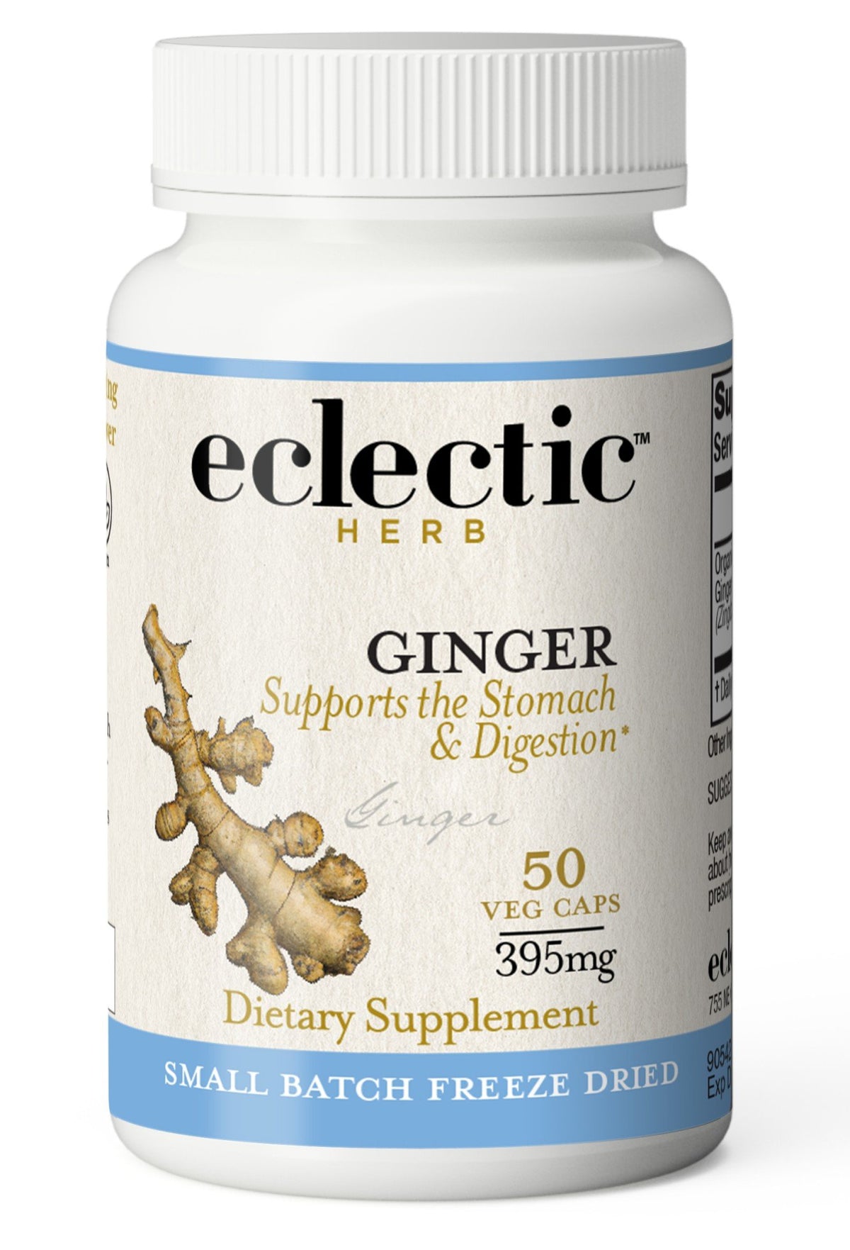 Eclectic Herb Ginger 395mg Freeze-Dried Organic 50 VegCap