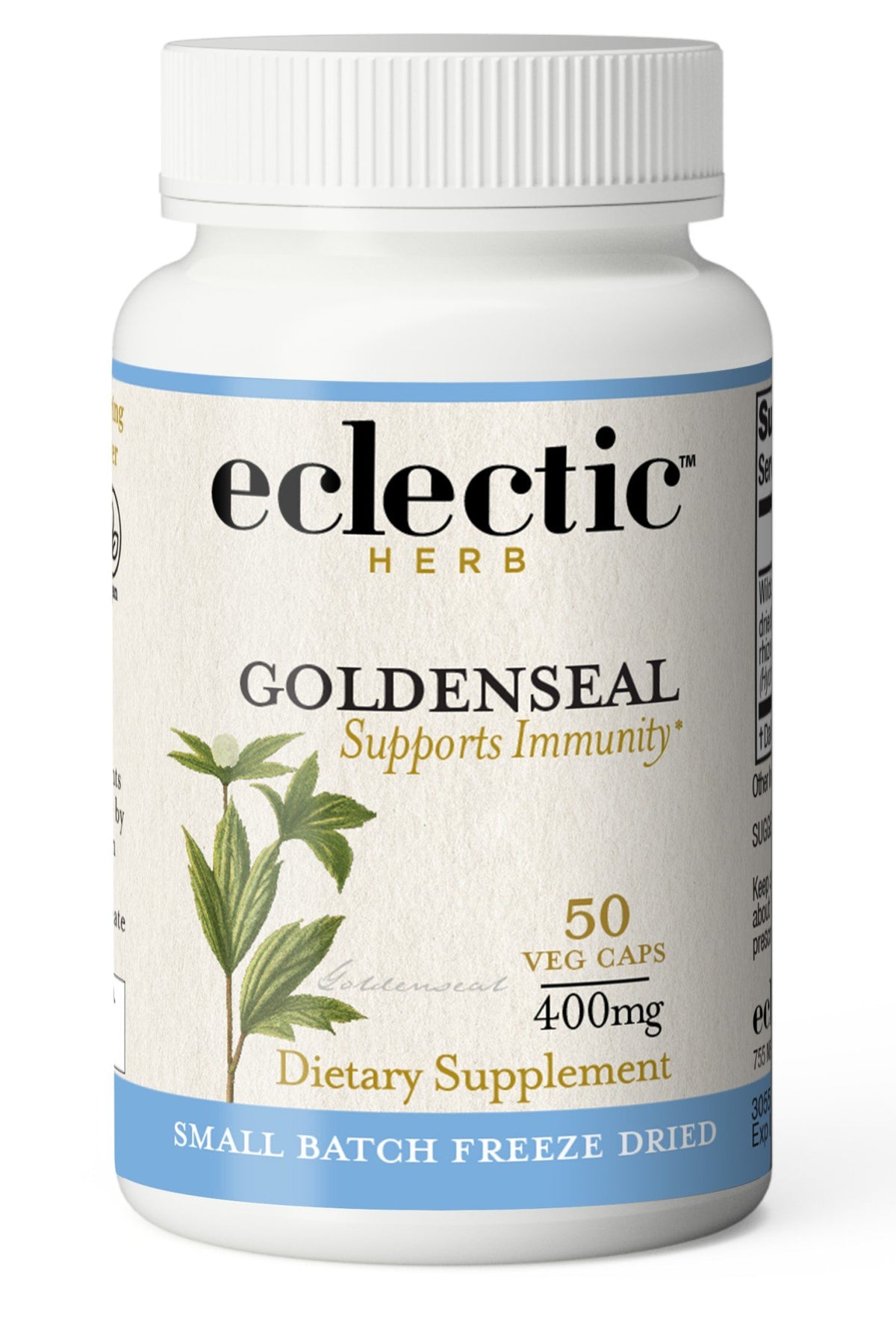 Eclectic Herb Goldenseal Root 400mg Freeze-Dried 50 VegCap