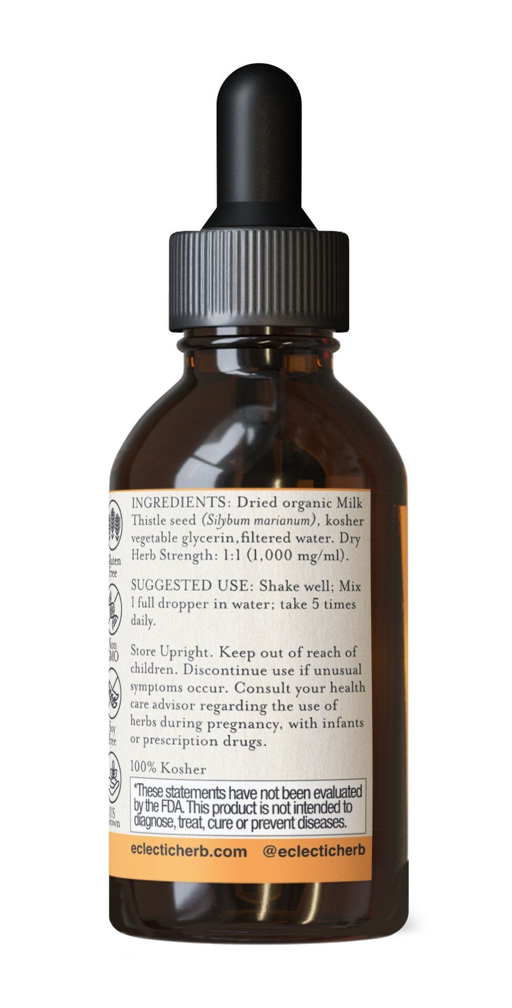 Eclectic Herb Milk Thistle No Alcohol Glycerite 2 oz Liquid