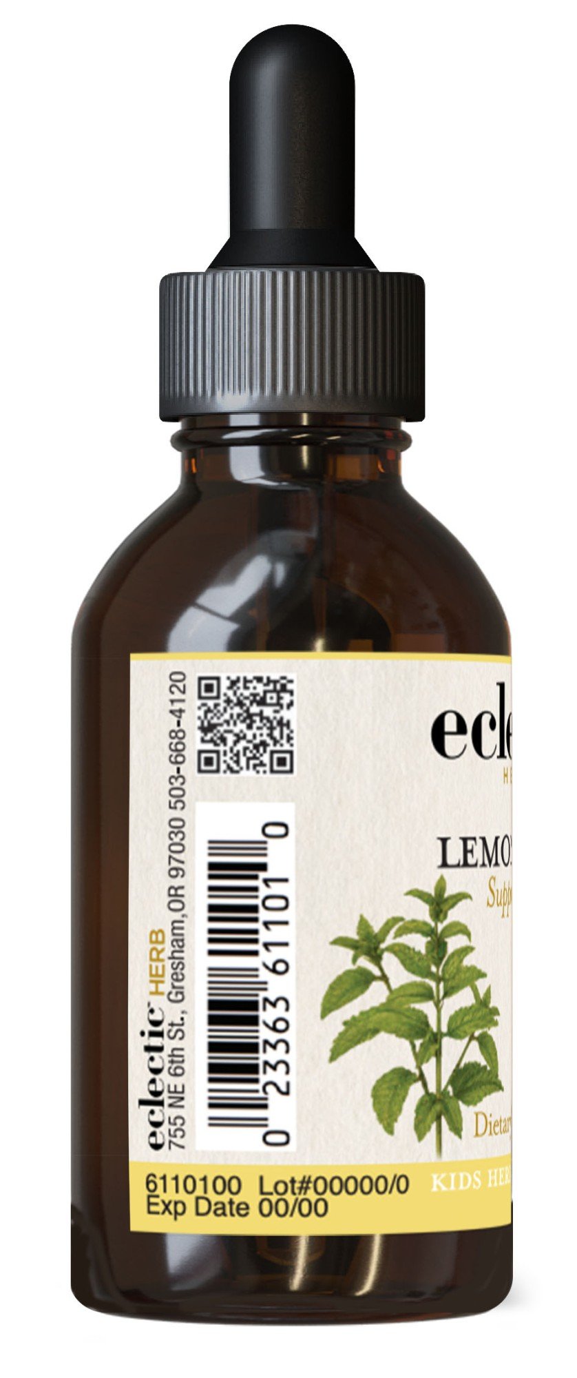 Eclectic Herb Kids Lemon Balm - Lemon Flavor No Alcohol Glycerite 1 oz Liquid