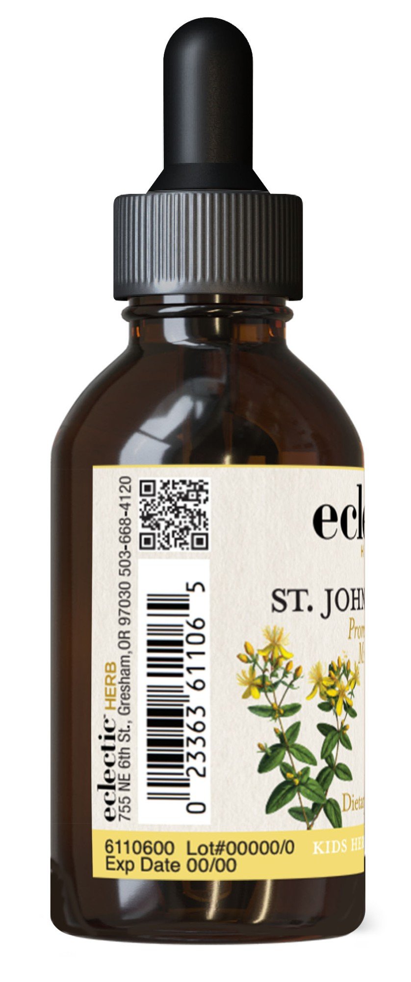 Eclectic Herb Kids St. John's Wort - Black Cherry Flavor No Alcohol 1 oz Liquid