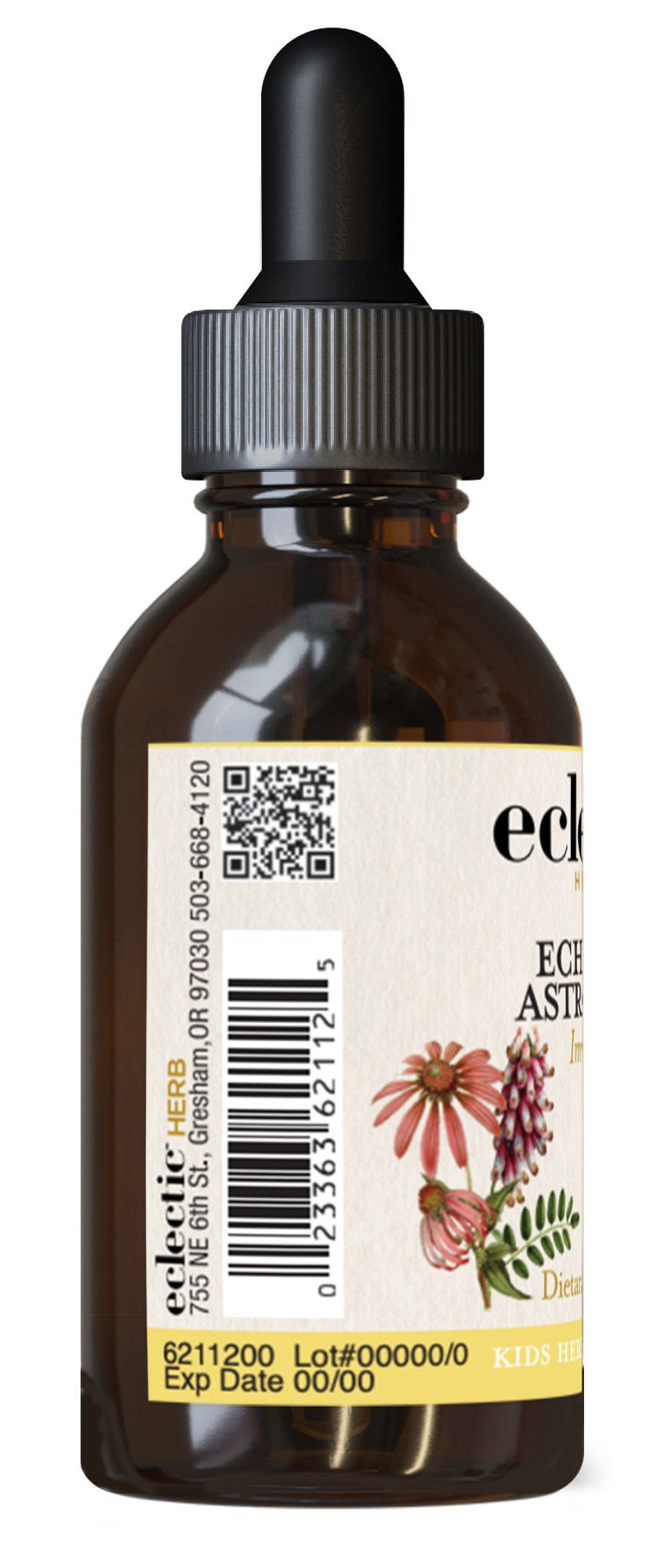 Eclectic Herb Kids Echinacea Astragalus-Orange Flavor No Alcohol 1 oz Liquid