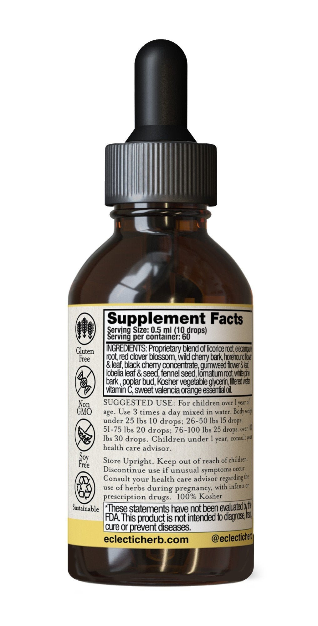 Eclectic Herb Herbal Cough Elixir Kids 2 oz Liquid