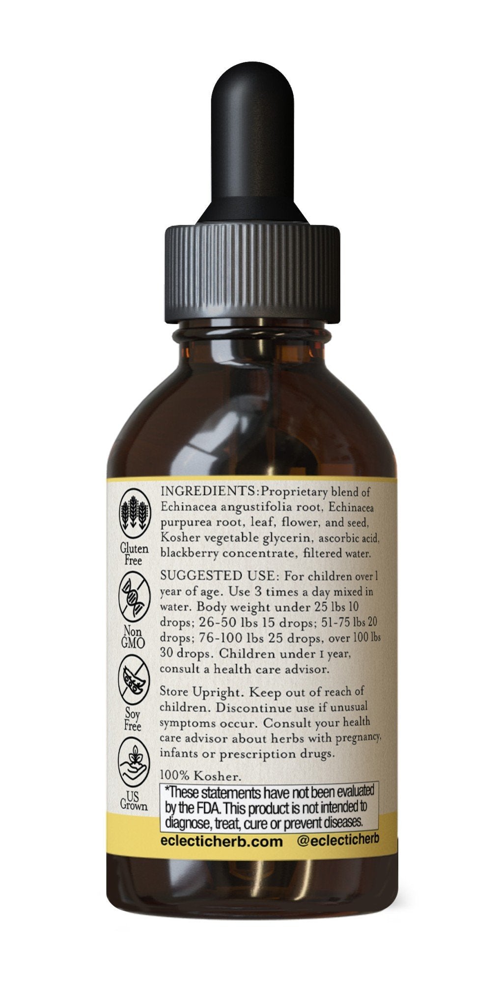 Eclectic Herb Echinacea Premium Blend Kids Blackberry Flavor 2 oz Liquid