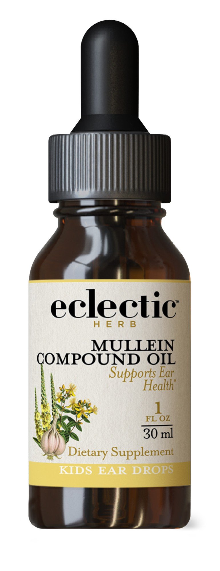 Eclectic Herb Mullein Compound Oil Kids Ear Drops 1 oz Liquid