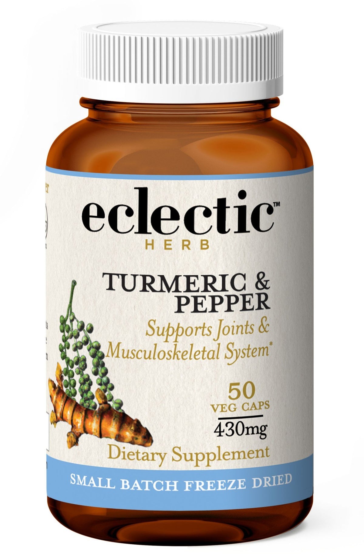 Eclectic Herb Turmeric &amp; Pepper Freeze Dried 50 Capsule