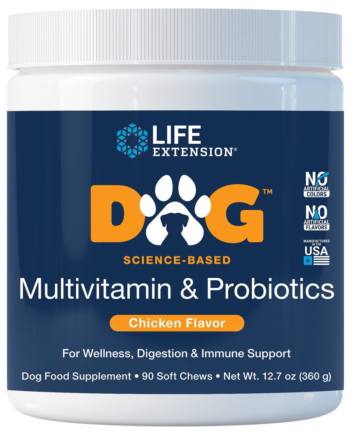 Life Extension Dog Daily Multivitamin with Probiotics 90 Soft Chews