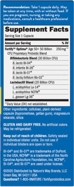Nature's Way Primadophilus Optima Adult 50+ 50 Billion 30 VegCap