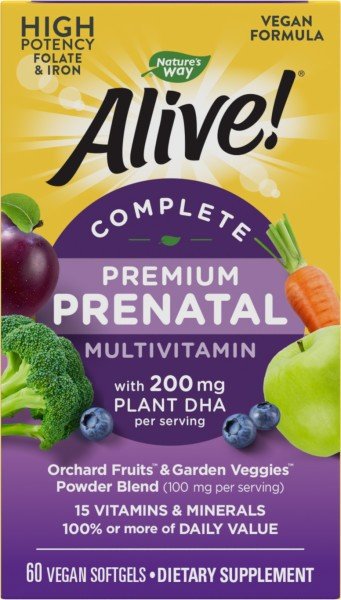 Nature&#39;s Way Alive Complete Prenatal Multi-Vitamin 60 Softgel