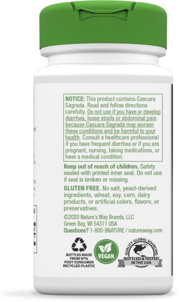 Nature&#39;s Way Cascara Sagrada Bark 100 Capsule