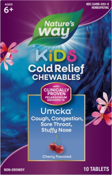 Nature&#39;s Way Umcka ColdCare Kids Chewable Cherry 10 Tablet