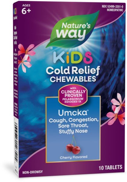 Nature's Way Umcka ColdCare Kids Chewable Cherry 10 Tablet