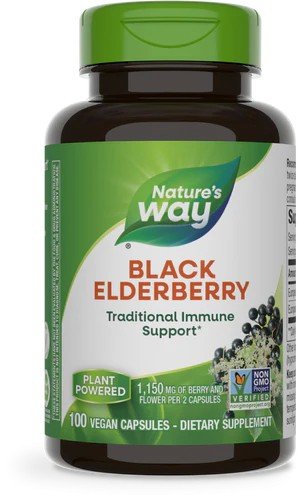 Nature's Way Black Elderberry Berries & Flowers 100 Capsule