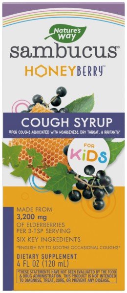 Nature&#39;s Way Sambucus Kids HoneyBerry Cough Syrup 4 fl oz Liquid