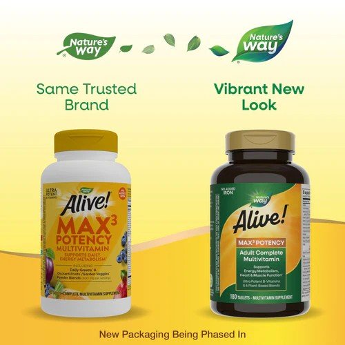 Nature&#39;s Way Alive! Max Potency (no iron added) 180 Tablet