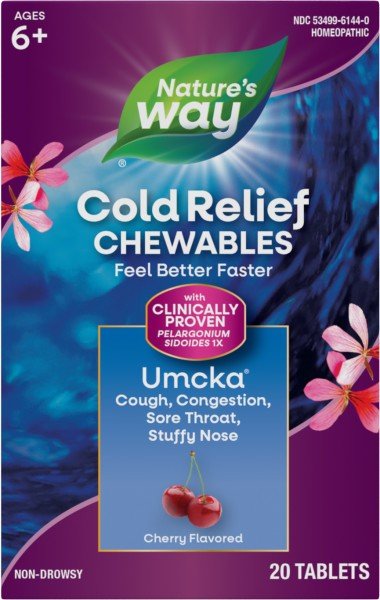 Nature&#39;s Way Umcka ColdCare Cherry 20 Chewable