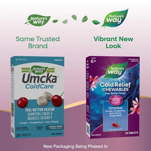 Nature&#39;s Way Umcka ColdCare Cherry 20 Chewable